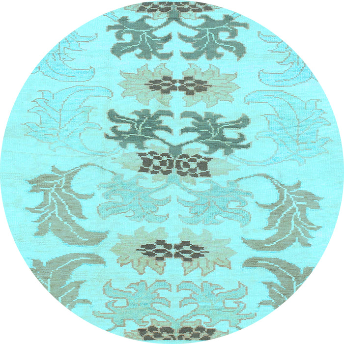 Round Machine Washable Abstract Light Blue Modern Rug, wshabs1076lblu