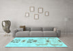 Machine Washable Abstract Light Blue Modern Rug in a Living Room, wshabs1076lblu