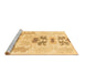 Sideview of Machine Washable Abstract Brown Modern Rug, wshabs1076brn