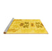 Sideview of Machine Washable Abstract Yellow Modern Rug, wshabs1076yw