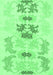 Machine Washable Abstract Emerald Green Modern Area Rugs, wshabs1076emgrn