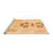 Sideview of Machine Washable Abstract Orange Modern Area Rugs, wshabs1076org