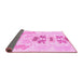 Sideview of Abstract Pink Modern Rug, abs1076pnk