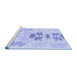 Sideview of Machine Washable Abstract Blue Modern Rug, wshabs1076blu