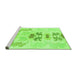 Sideview of Machine Washable Abstract Green Modern Area Rugs, wshabs1076grn