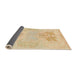 Sideview of Abstract Brown Gold Modern Rug, abs1077