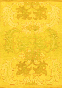 Abstract Yellow Modern Rug, abs1077yw