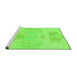 Sideview of Machine Washable Abstract Green Modern Area Rugs, wshabs1077grn