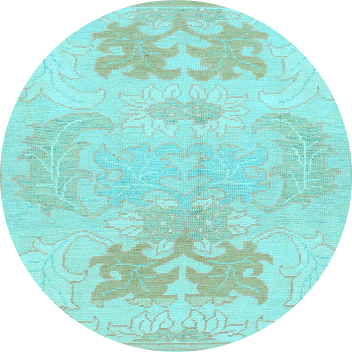 Round Machine Washable Abstract Light Blue Modern Rug, wshabs1077lblu