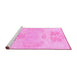 Sideview of Machine Washable Abstract Pink Modern Rug, wshabs1077pnk