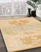 Abstract Brown Gold Modern Rug in Family Room, abs1077