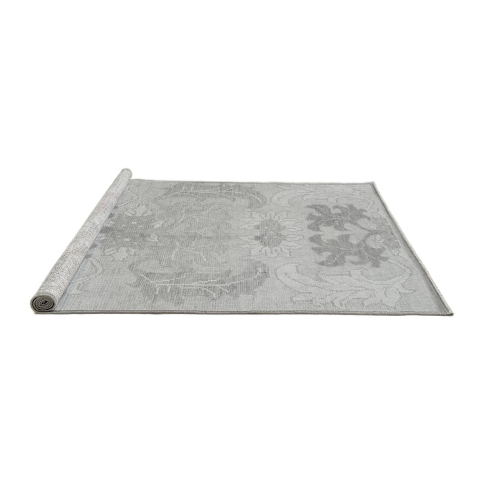 Sideview of Machine Washable Abstract Gray Modern Rug, wshabs1077gry
