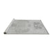 Sideview of Machine Washable Abstract Gray Modern Rug, wshabs1077gry