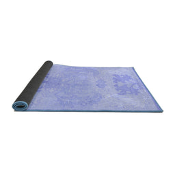 Sideview of Abstract Blue Modern Rug, abs1077blu