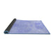 Sideview of Abstract Blue Modern Rug, abs1077blu