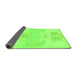 Sideview of Abstract Green Modern Rug, abs1077grn