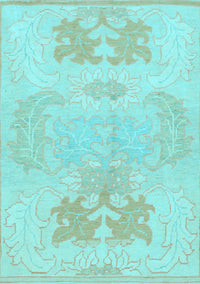 Abstract Light Blue Modern Rug, abs1077lblu