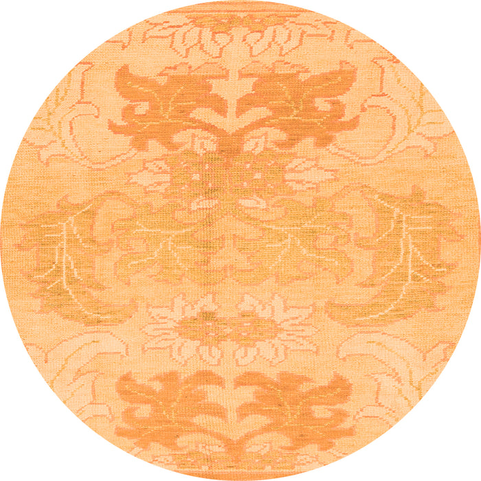 Round Abstract Orange Modern Rug, abs1077org