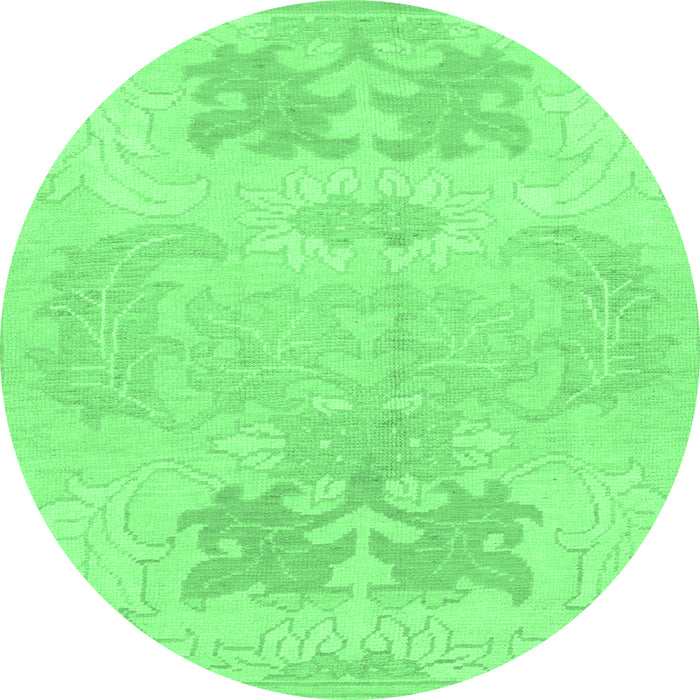 Round Abstract Emerald Green Modern Rug, abs1077emgrn