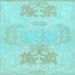 Square Abstract Light Blue Modern Rug, abs1077lblu