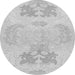 Round Abstract Gray Modern Rug, abs1077gry