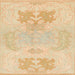 Square Machine Washable Abstract Brown Gold Rug, wshabs1077