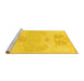 Sideview of Machine Washable Abstract Yellow Modern Rug, wshabs1077yw