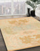 Machine Washable Abstract Brown Gold Rug in a Family Room, wshabs1077