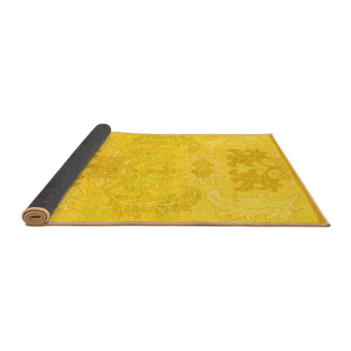 Sideview of Abstract Yellow Modern Rug, abs1077yw