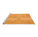 Sideview of Machine Washable Abstract Orange Modern Area Rugs, wshabs1078org