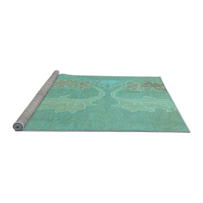 Sideview of Machine Washable Abstract Light Blue Modern Rug, wshabs1078lblu