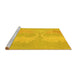 Sideview of Machine Washable Abstract Yellow Modern Rug, wshabs1078yw