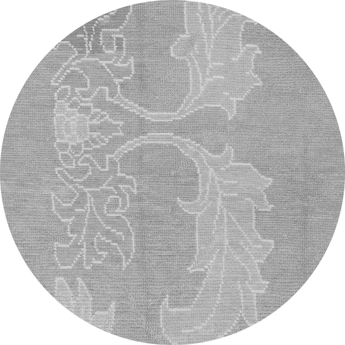 Round Machine Washable Abstract Gray Modern Rug, wshabs1078gry