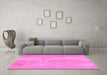 Machine Washable Abstract Pink Modern Rug in a Living Room, wshabs1078pnk