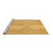 Sideview of Machine Washable Abstract Brown Modern Rug, wshabs1078brn