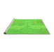 Sideview of Machine Washable Abstract Green Modern Area Rugs, wshabs1078grn