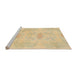 Sideview of Machine Washable Abstract Yellow Rug, wshabs1079
