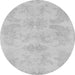 Round Machine Washable Abstract Gray Modern Rug, wshabs1079gry