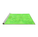 Sideview of Machine Washable Abstract Green Modern Area Rugs, wshabs1079grn