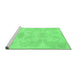 Sideview of Machine Washable Abstract Emerald Green Modern Area Rugs, wshabs1079emgrn