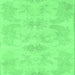 Square Machine Washable Abstract Emerald Green Modern Area Rugs, wshabs1079emgrn