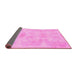 Sideview of Abstract Pink Modern Rug, abs1079pnk