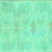 Square Abstract Turquoise Modern Rug, abs1079turq