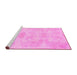 Sideview of Machine Washable Abstract Pink Modern Rug, wshabs1079pnk