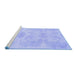 Sideview of Machine Washable Abstract Blue Modern Rug, wshabs1079blu