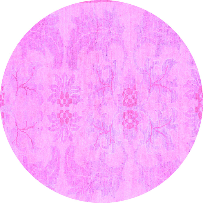 Round Machine Washable Abstract Purple Modern Area Rugs, wshabs1079pur