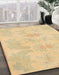 Machine Washable Abstract Yellow Rug in a Family Room, wshabs1079