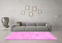 Machine Washable Abstract Pink Modern Rug, wshabs1079pnk