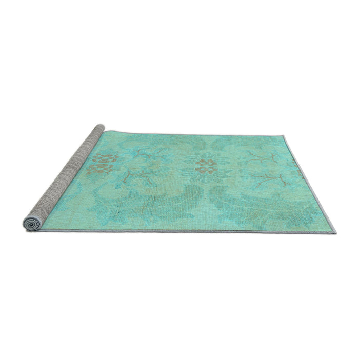 Sideview of Machine Washable Abstract Light Blue Modern Rug, wshabs1079lblu