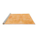 Sideview of Machine Washable Abstract Orange Modern Area Rugs, wshabs1079org